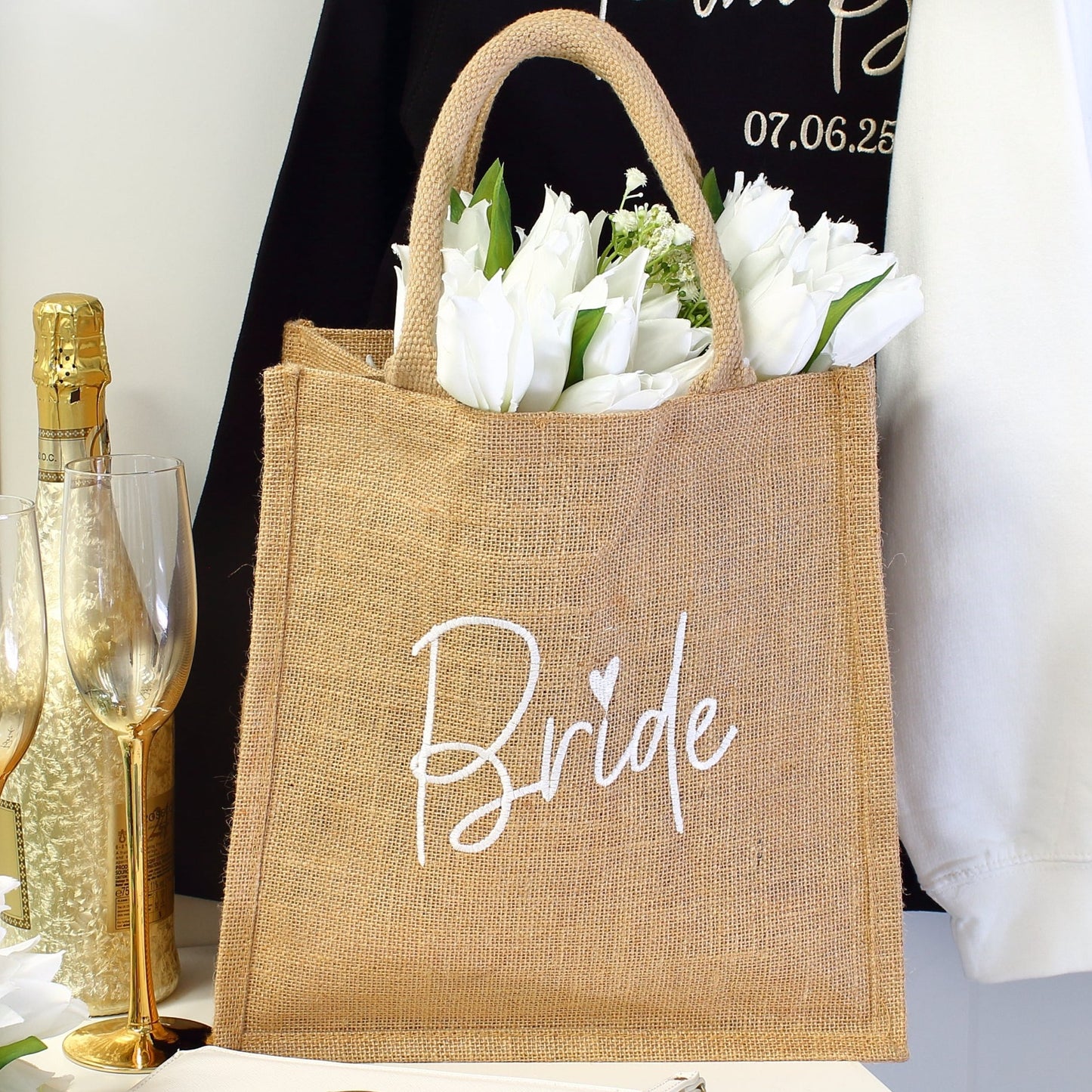 Matching Bride Tote & Clutch Bag