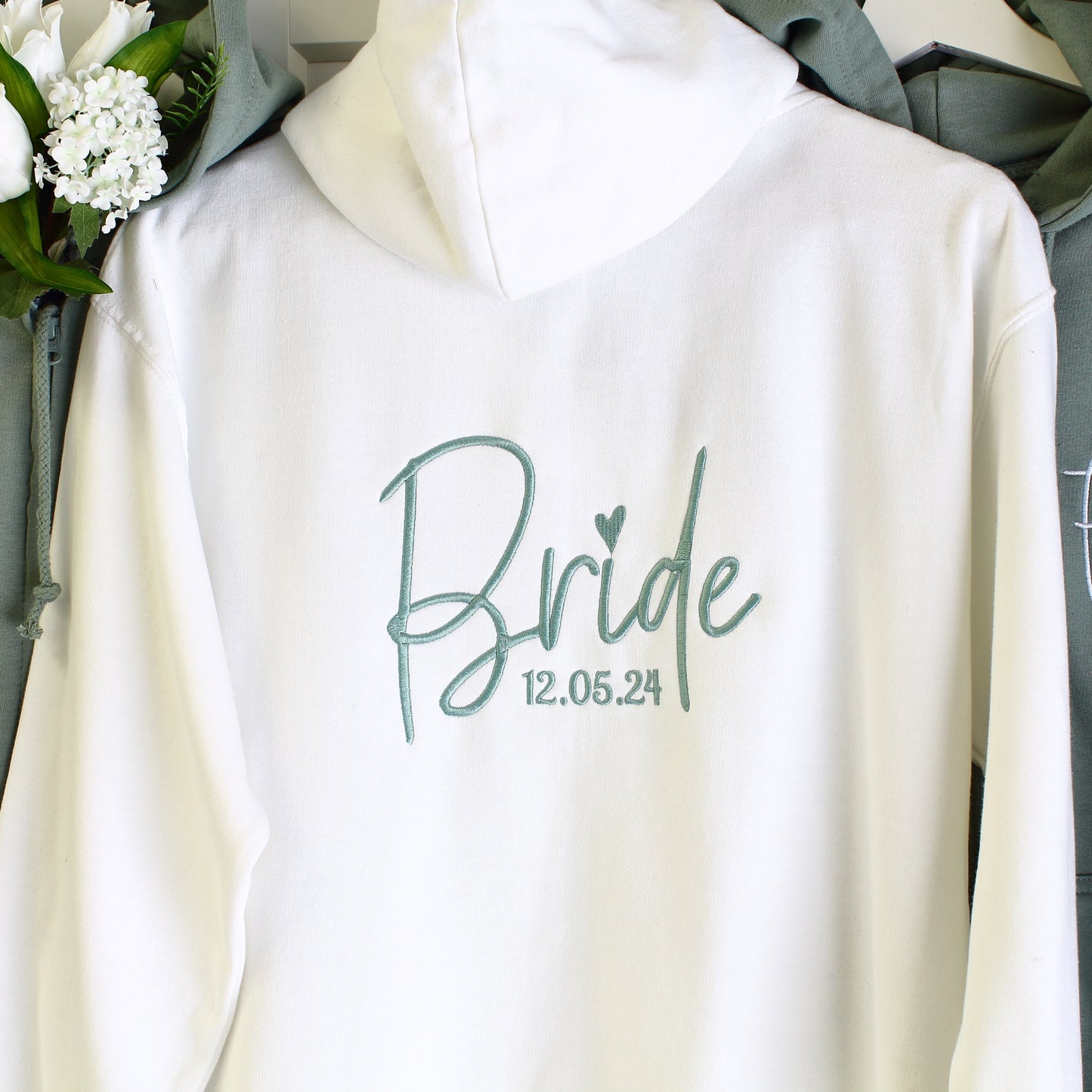 NEW - Bridal Zipped Hoodie -White