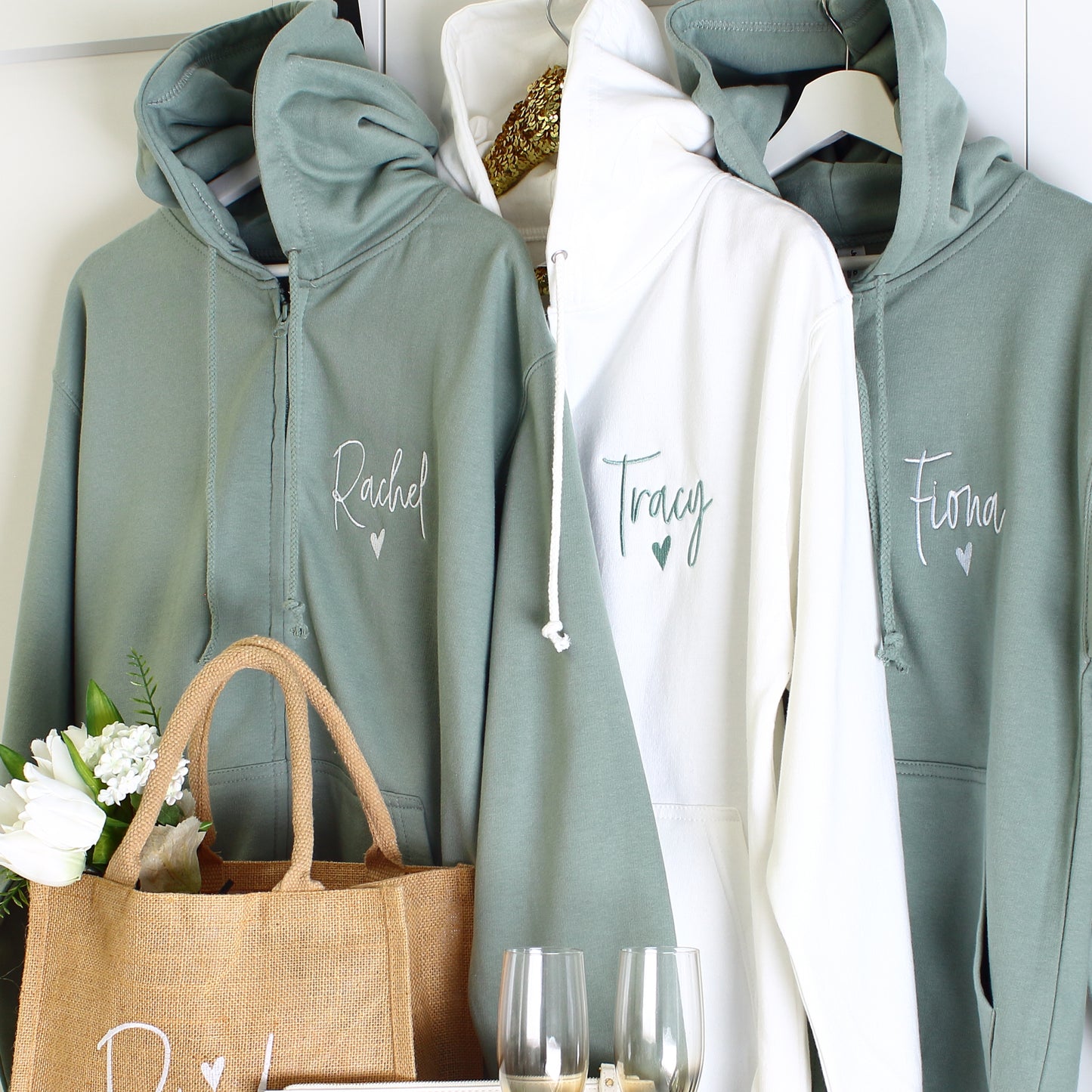 Bridal Zipped Hoodies - Jade