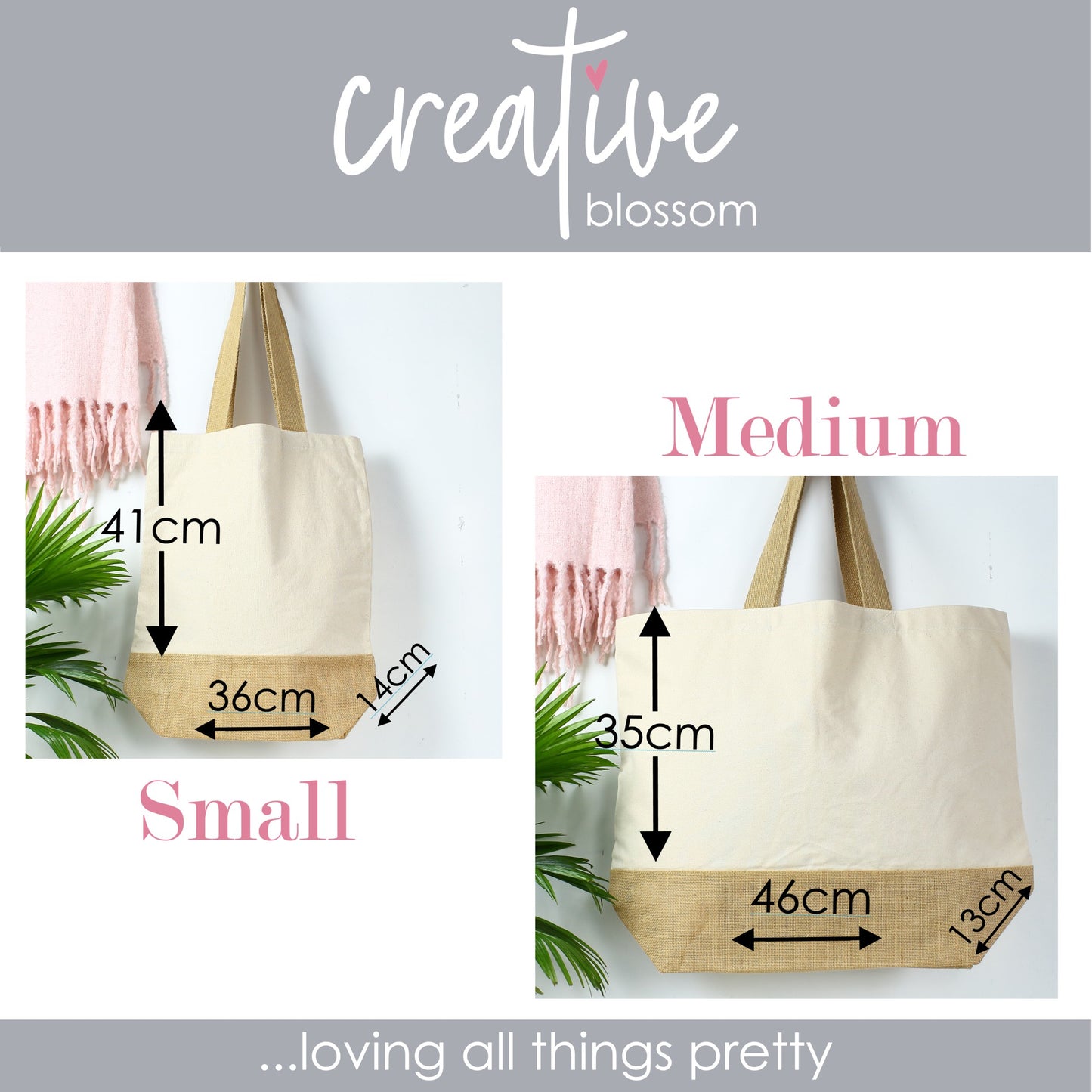 Embroidered Cotton Canvas Tote Bag - Name