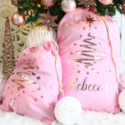 NEW - Christmas Gift Sacks - Pink