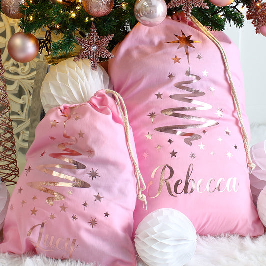 NEW - Christmas Gift Sacks - Pink
