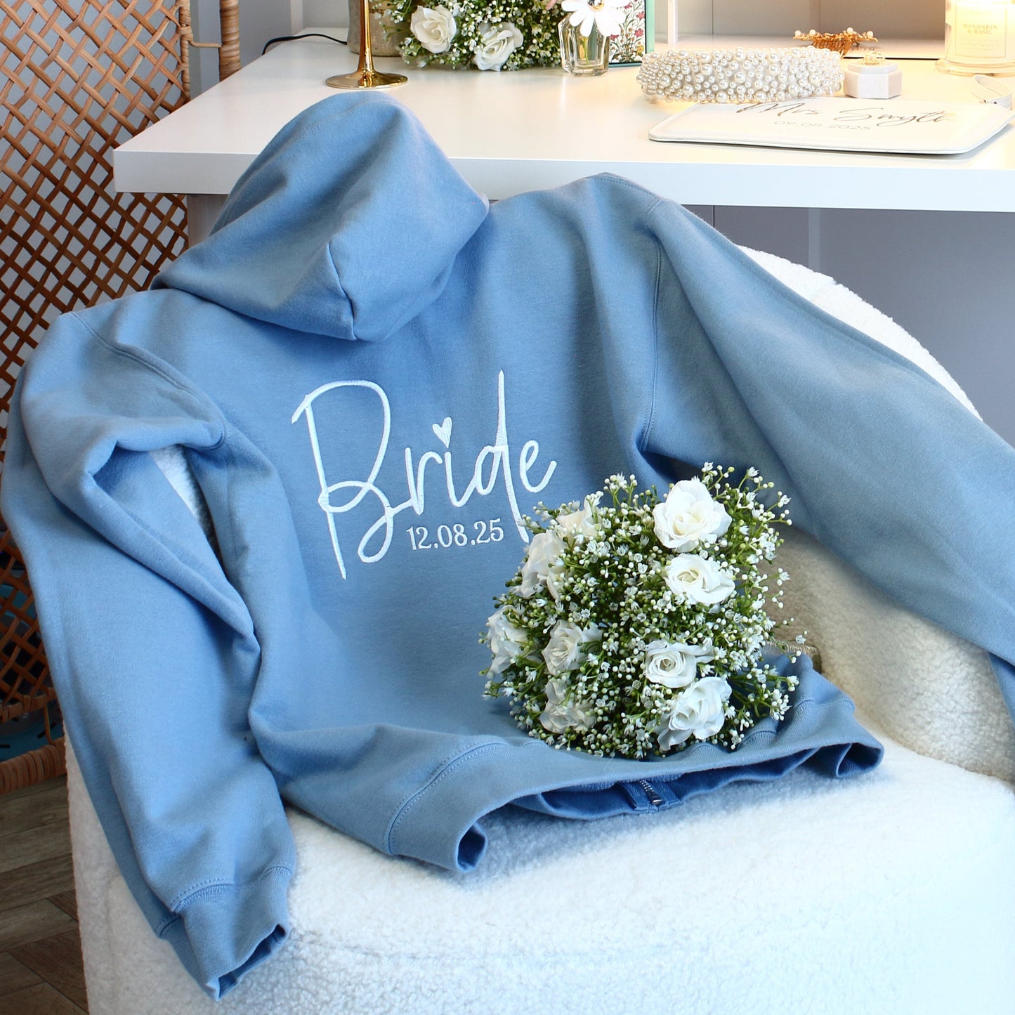 NEW - Bridal Zipped Hoodies - Dusty Blue