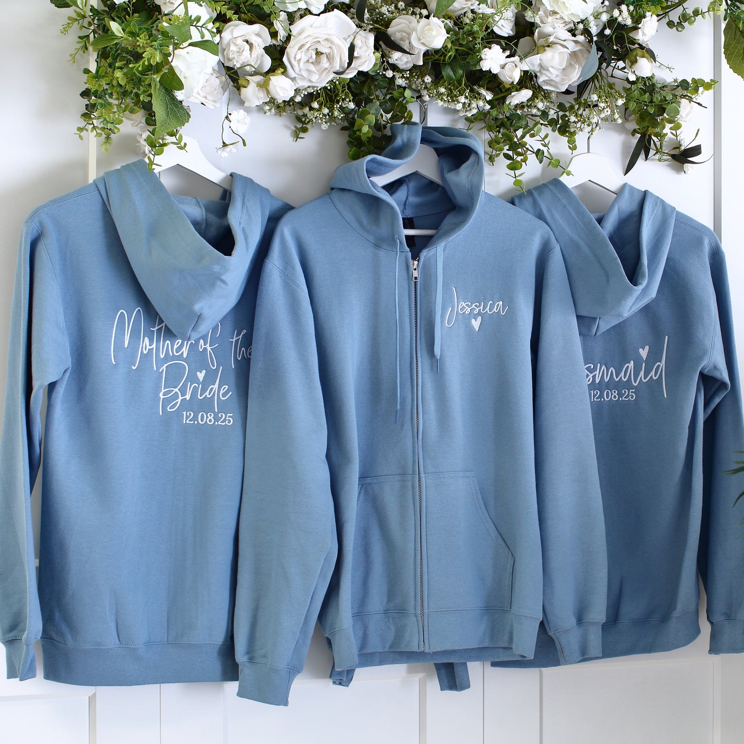 NEW - Bridal Zipped Hoodies - Dusty Blue