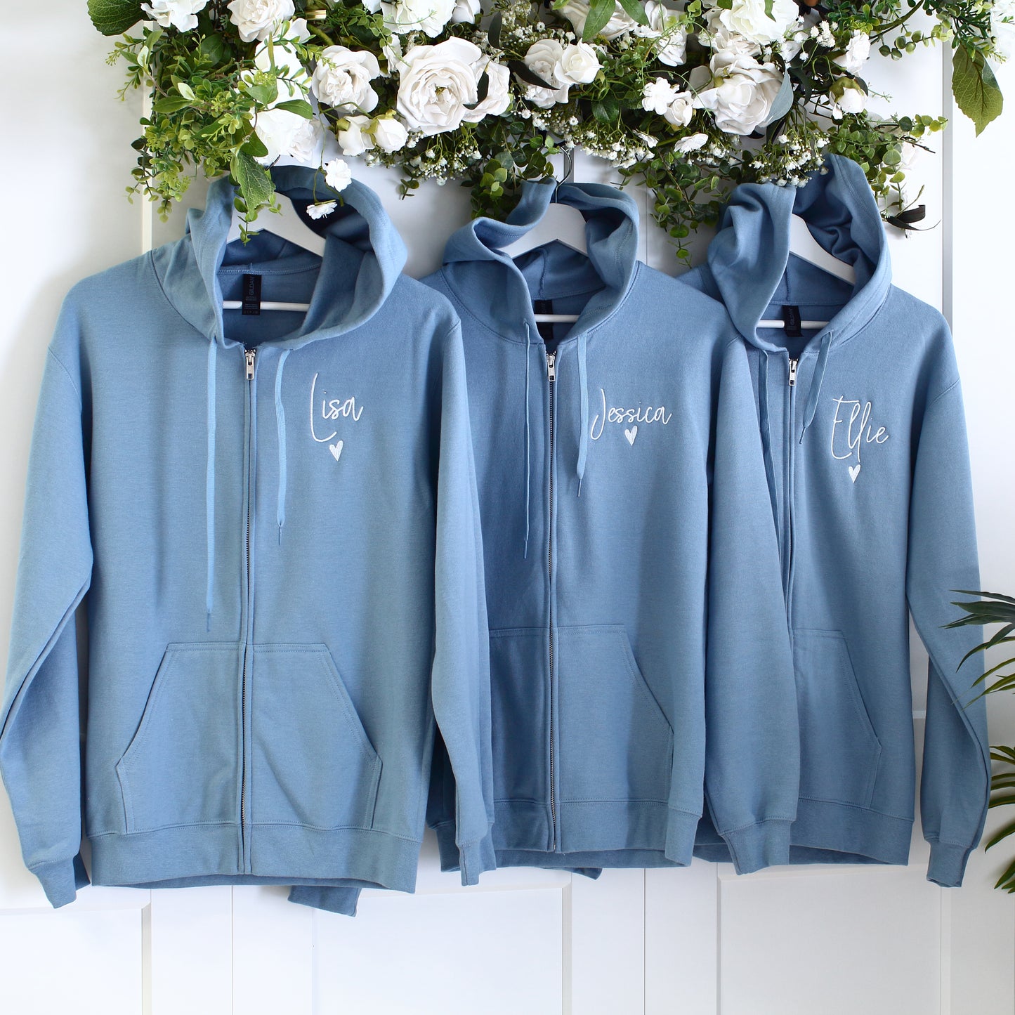 NEW - Bridal Zipped Hoodies - Dusty Blue