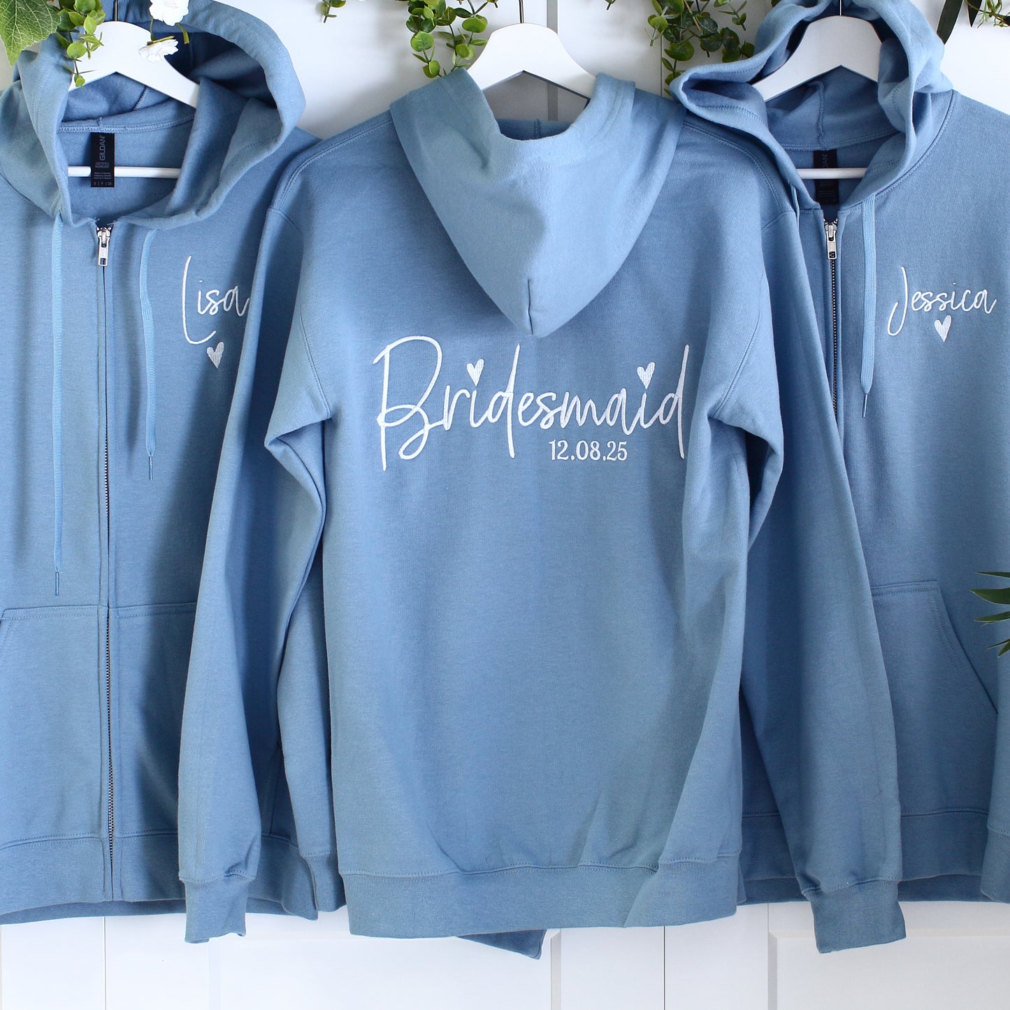NEW - Bridal Zipped Hoodies - Dusty Blue
