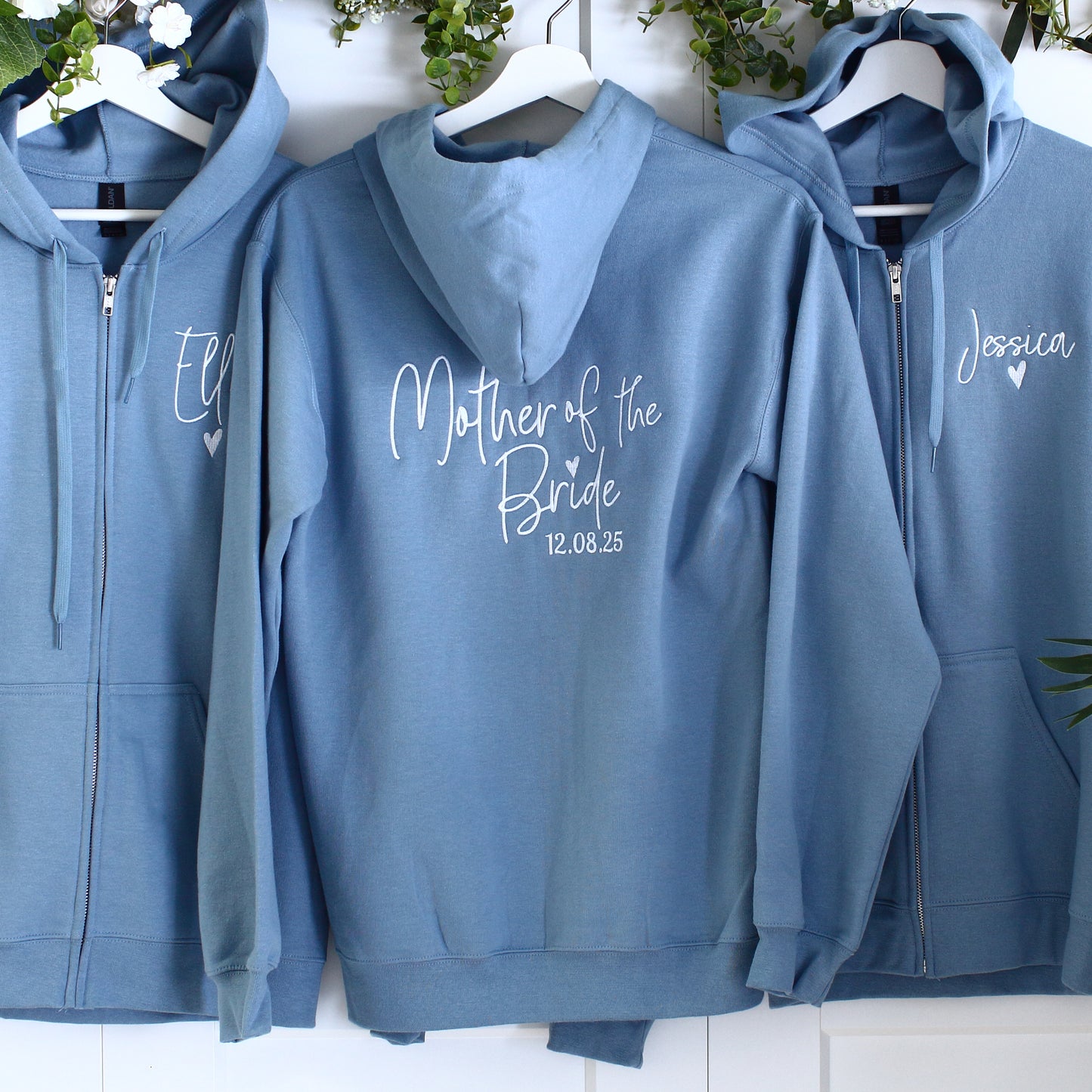 NEW - Bridal Zipped Hoodies - Dusty Blue