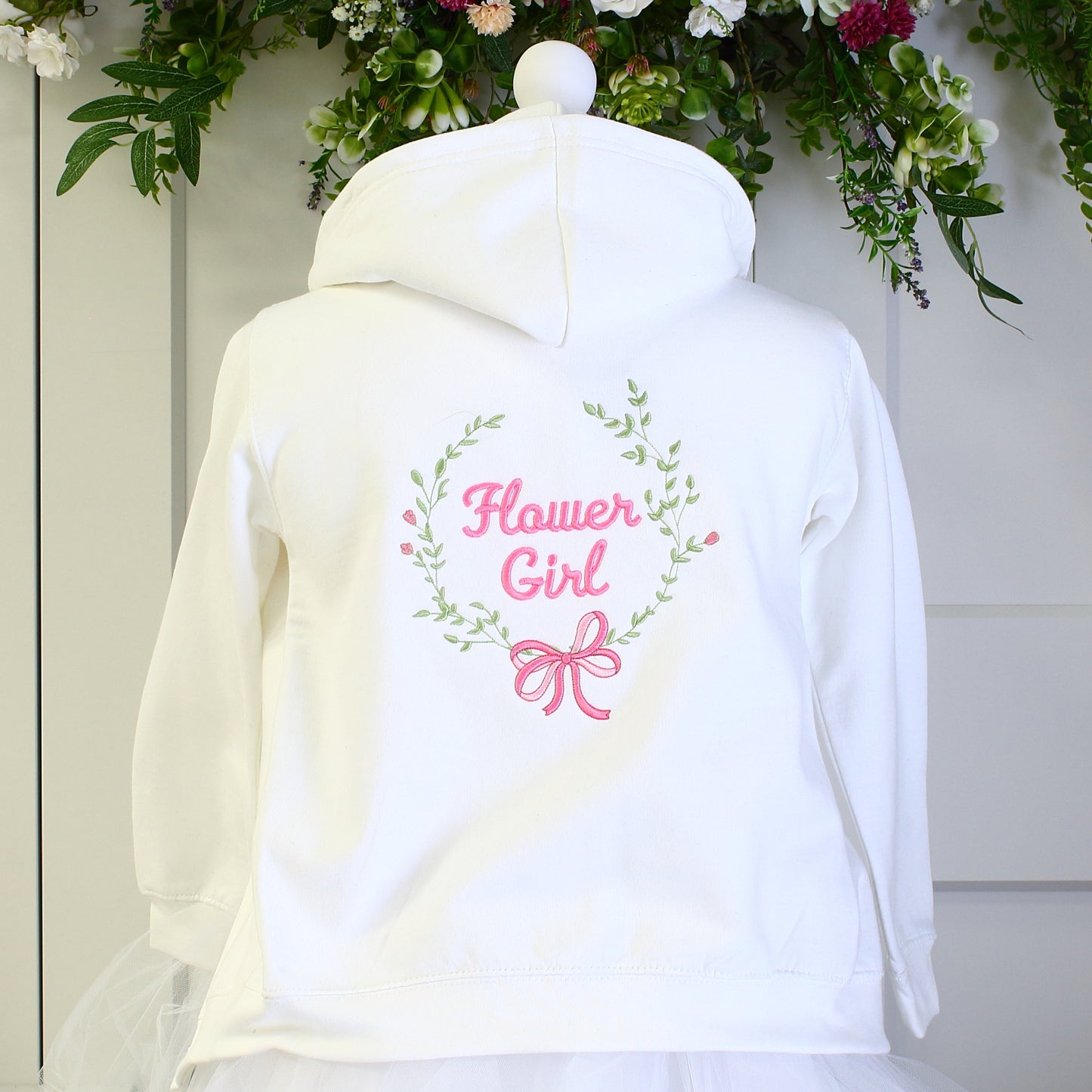 Flower Girl Wreath Zipped Hoodie