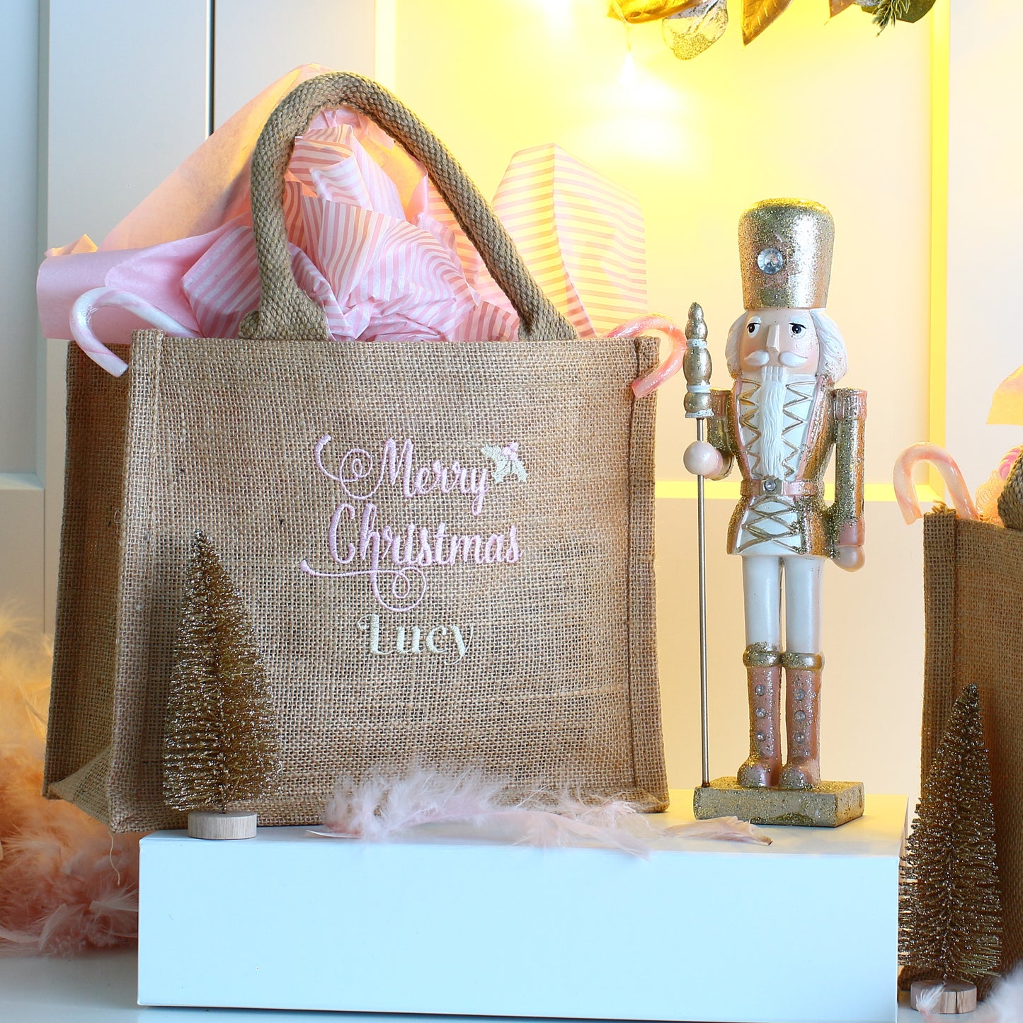 Small Merry Christmas bags - Pink