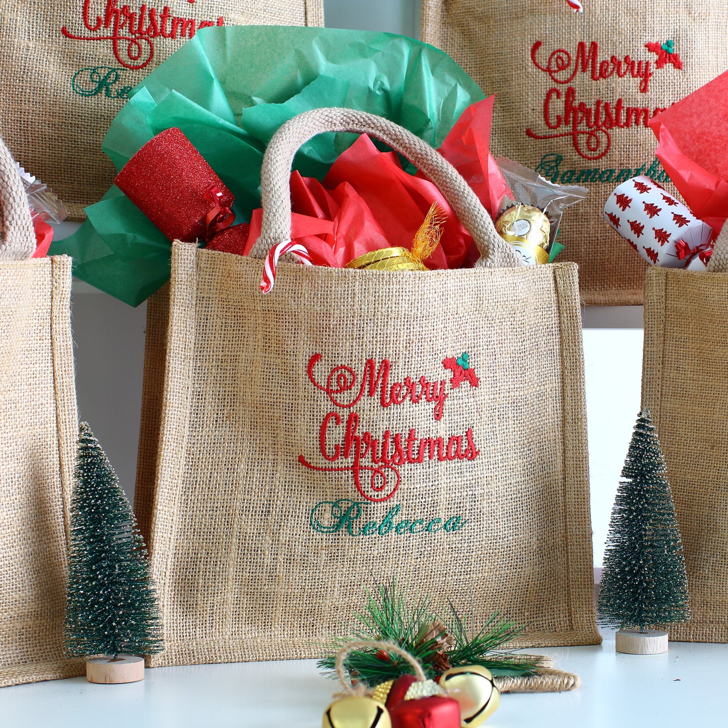 Small Merry Christmas bags - Traditional