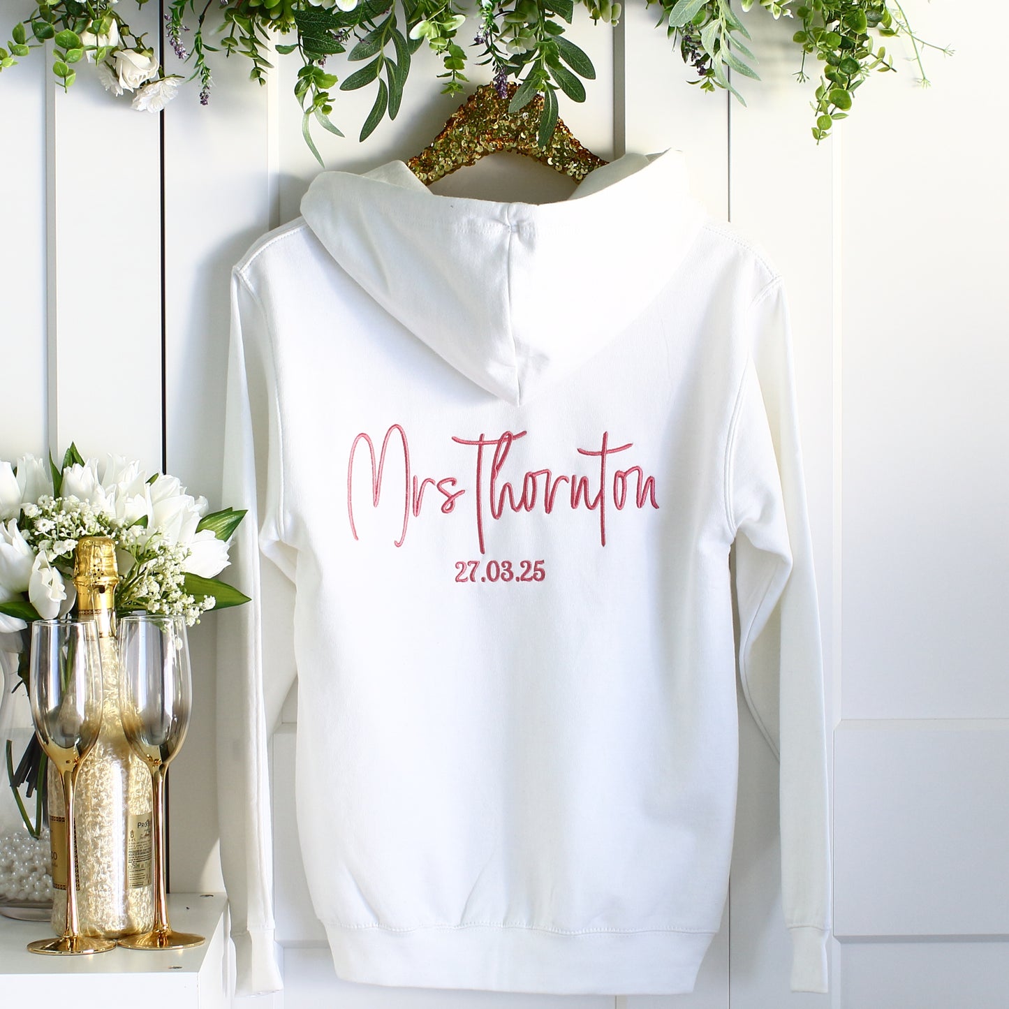 NEW - Mrs Name Zipped Hoodie