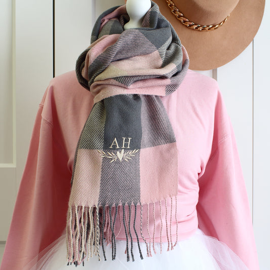Scarf & Makeup Bag Gift Set - Pink mix