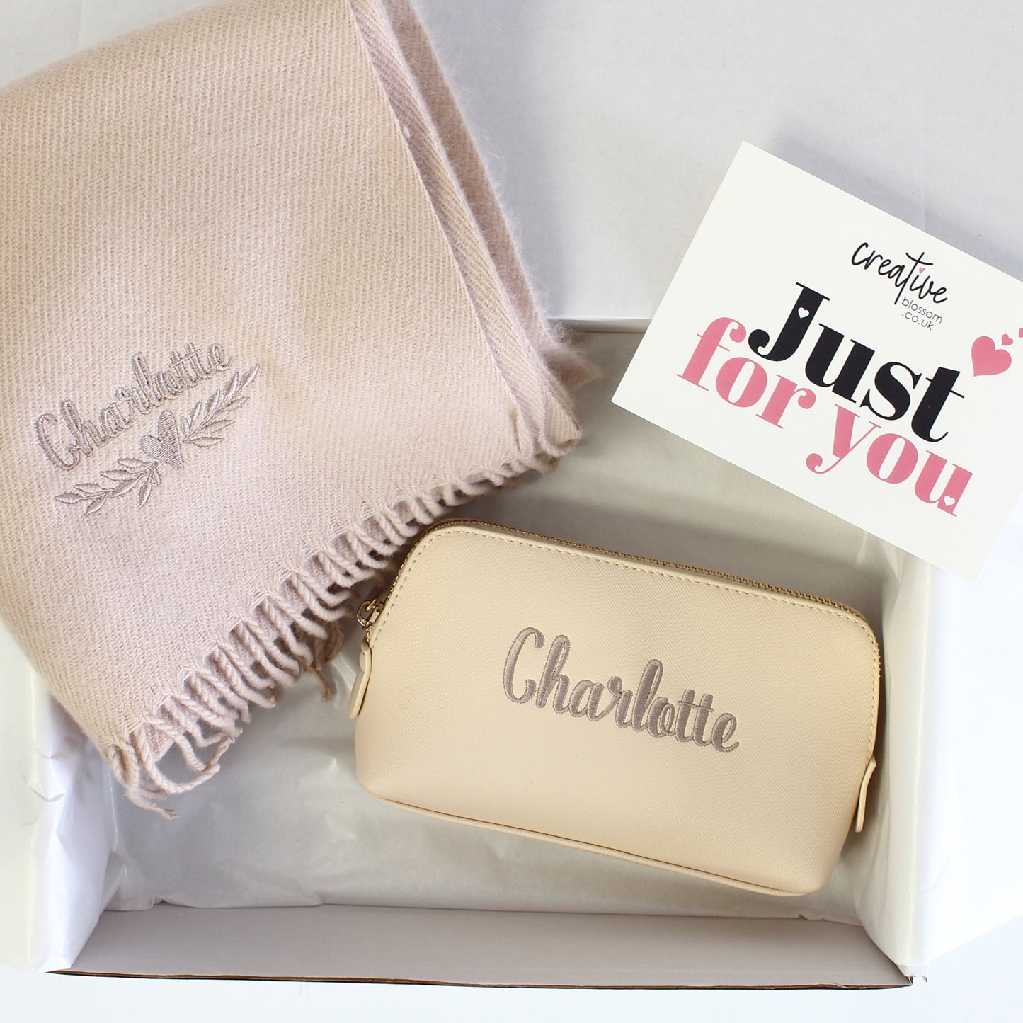 Scarf & Makeup Bag Gift Set - Name v2