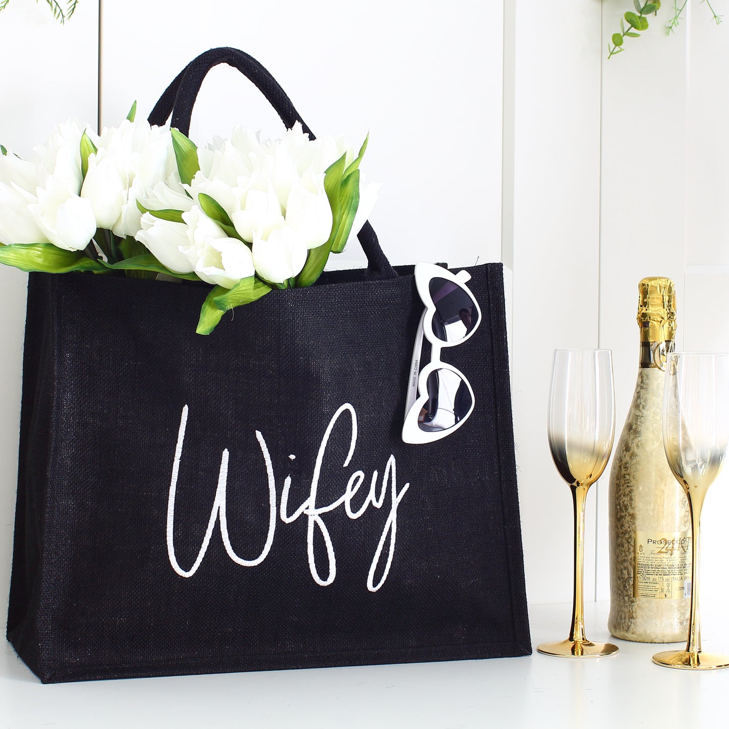 Embroidered Wifey tote Bag