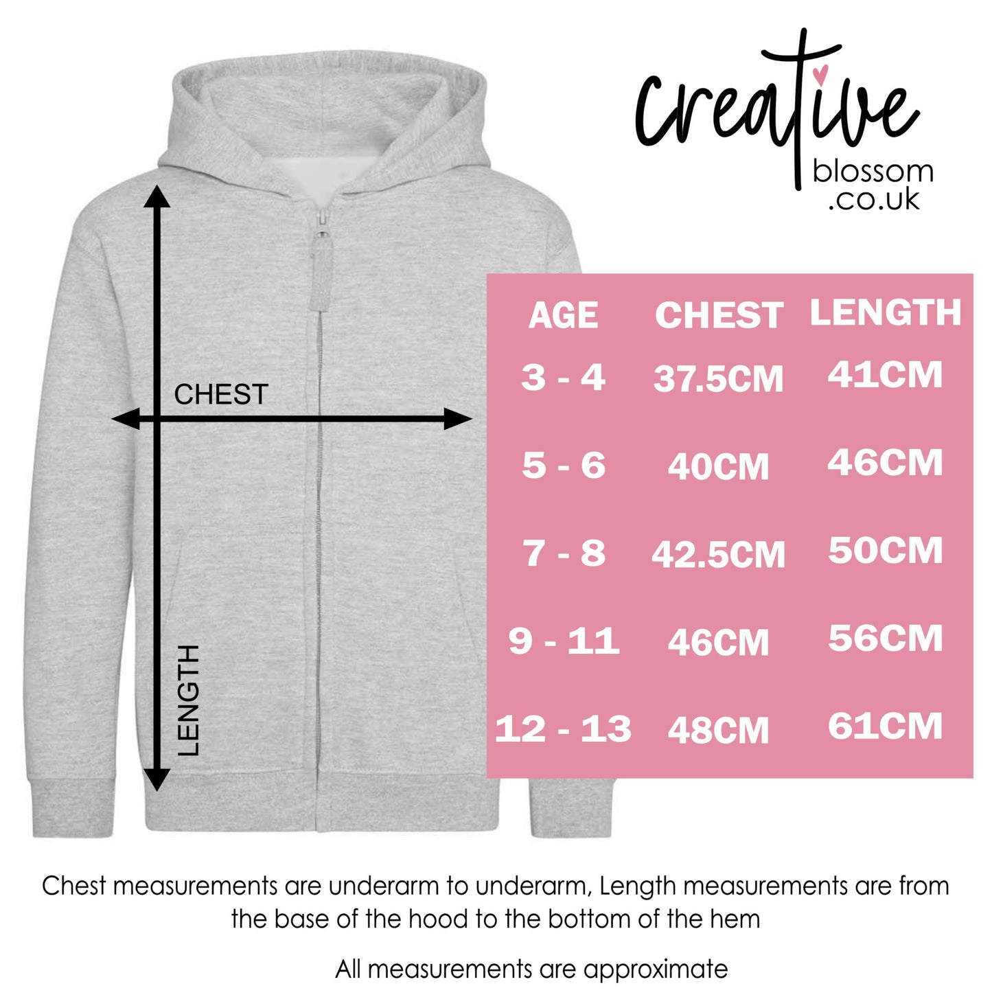 Flower Girl Zipped Hoodie - 4 colours