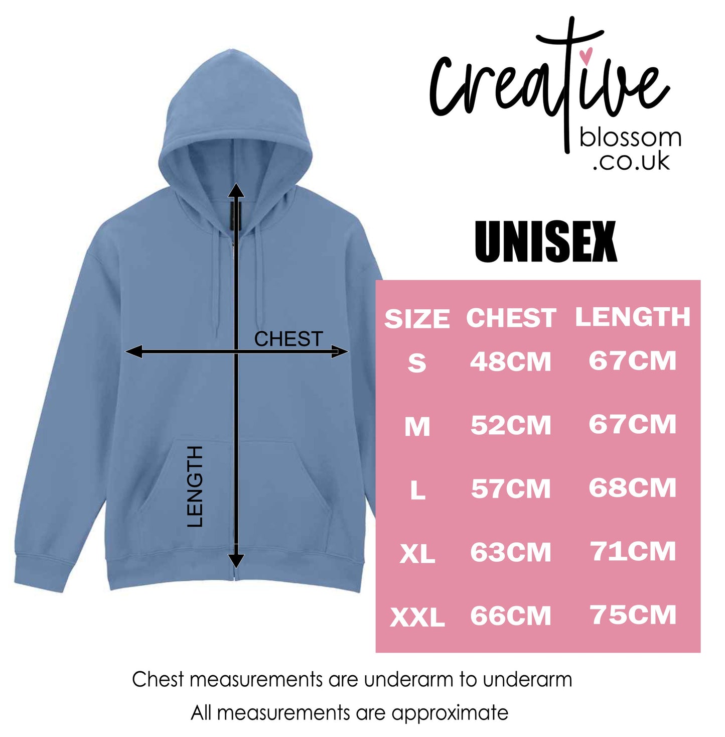 NEW - Bridal Zipped Hoodies - Dusty Blue