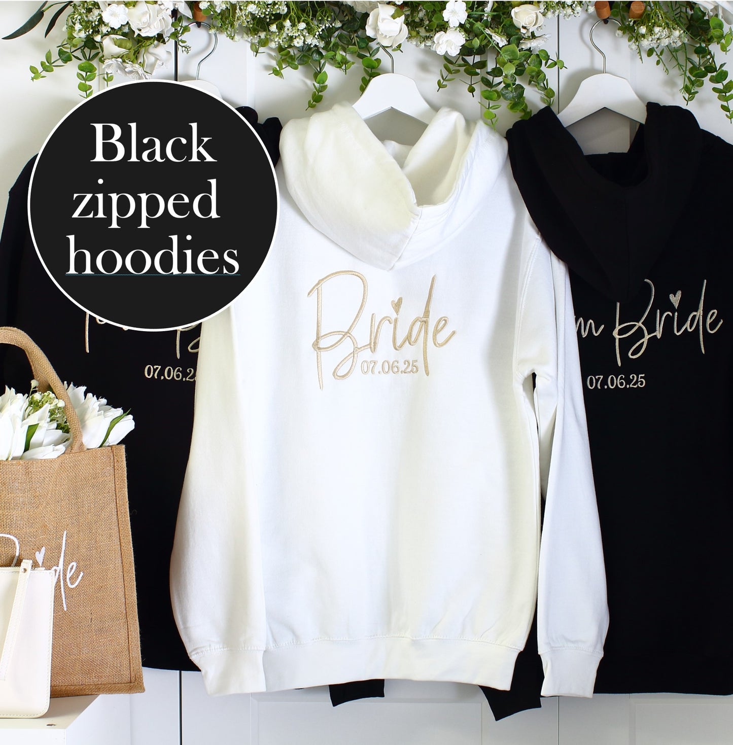 NEW - Bridal Zipped Hoodies - Black