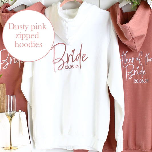 NEW - Bridal Zipped Hoodies - Dusty pink