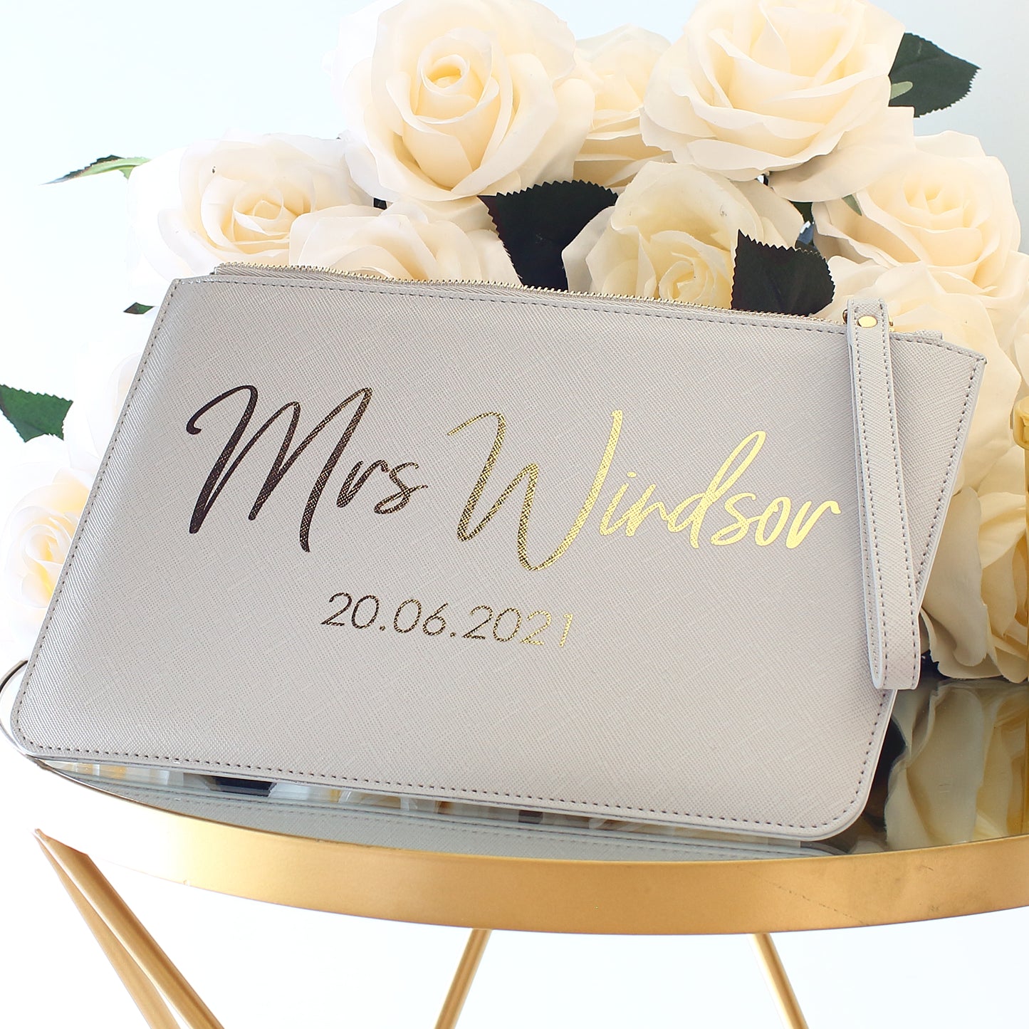 Personalised Saffiano clutch