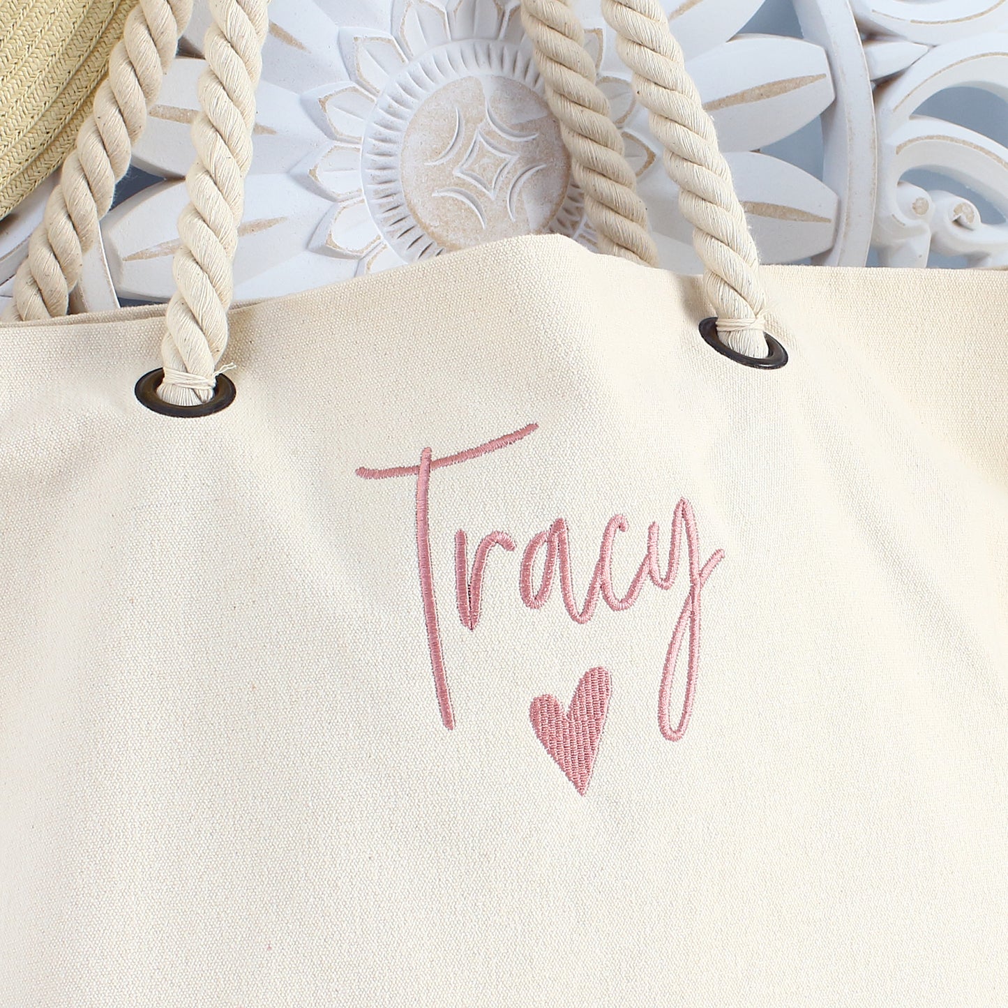 Heavyweight Beach Bag - Love heart
