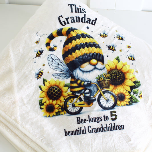 Printed Blanket - Honey Bee & Gnome