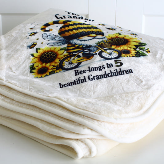 Printed Blanket - Honey Bee & Gnome