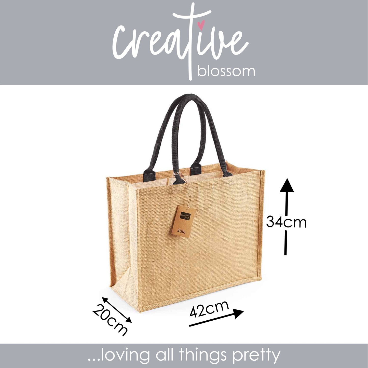 NEW - Embroidered Natural Shopping Bag