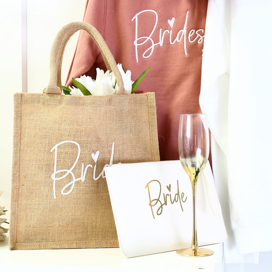 NEW - Matching Bride Tote & Clutch Bag