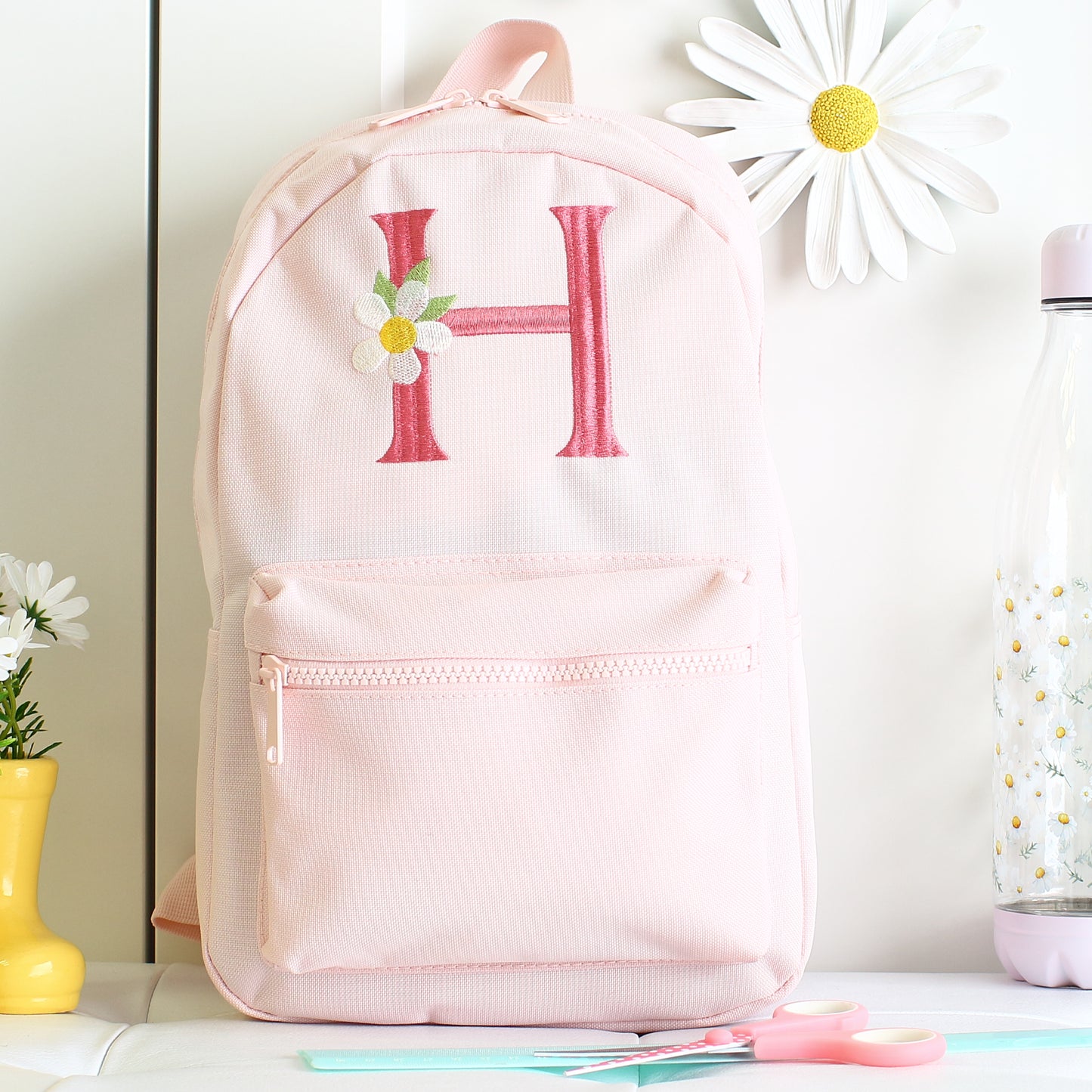 Daisy Initial Backpack - Pink