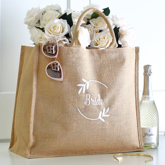 Embroidered Bride Shopping Tote Bag