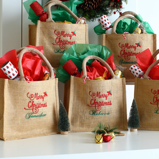 NEW -Small Merry Christmas bags - Traditional