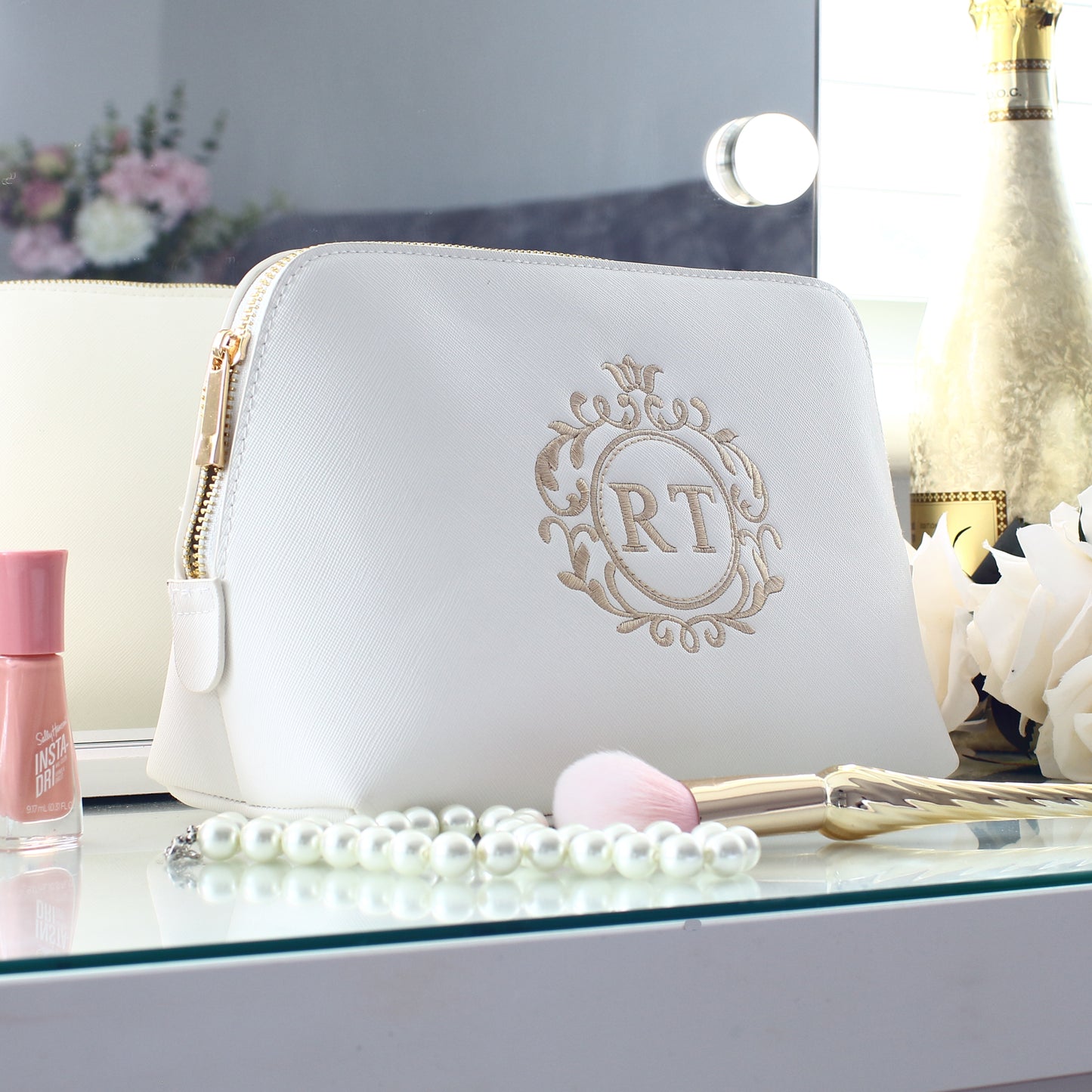 Luxury Cosmetic Bags - Ornate Initials