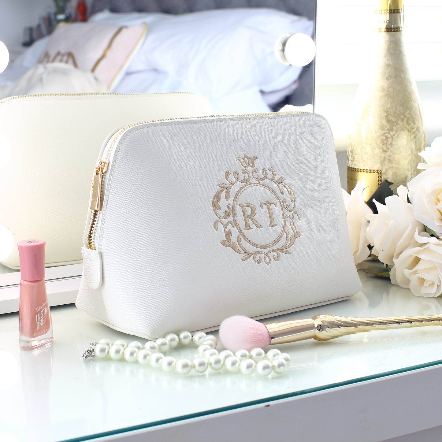 Luxury Cosmetic Bags - Ornate Initials