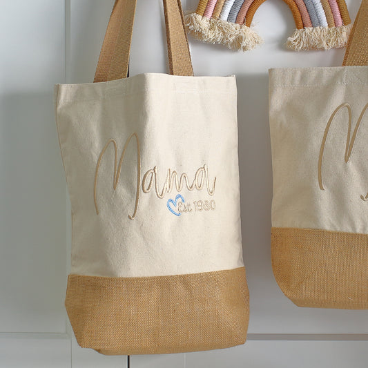 NEW - Embroidered Canvas Mama Bag