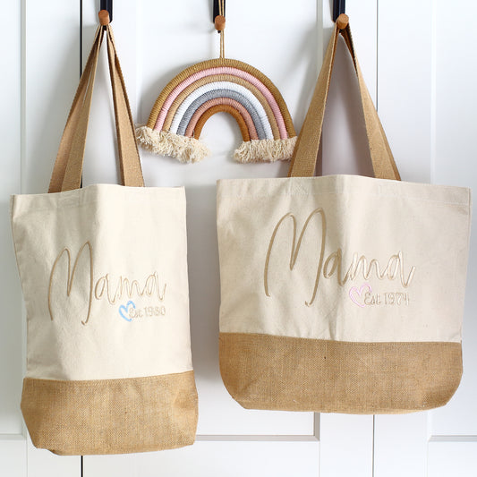 NEW - Embroidered Canvas Mama Bag