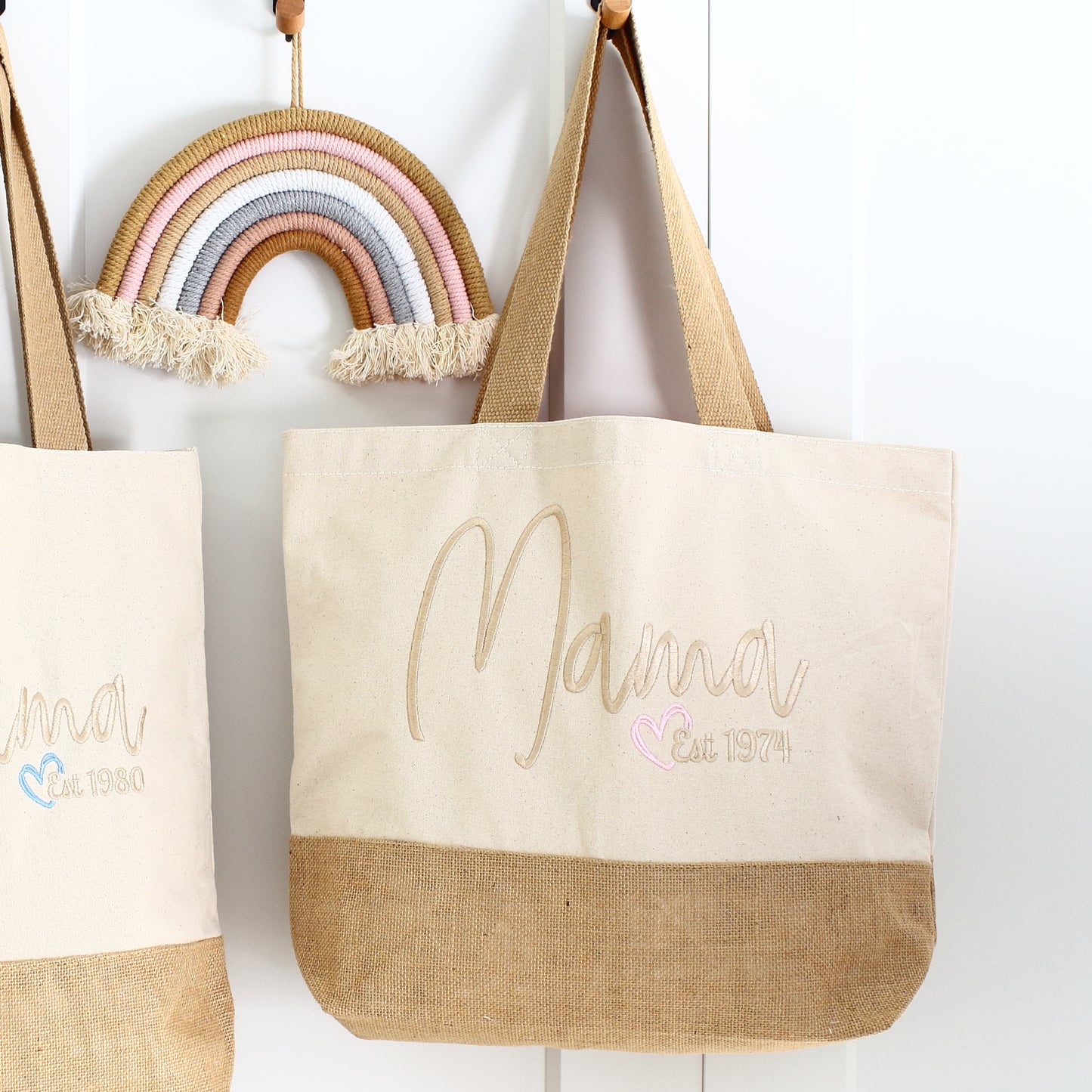 Embroidered Canvas Mama Bag