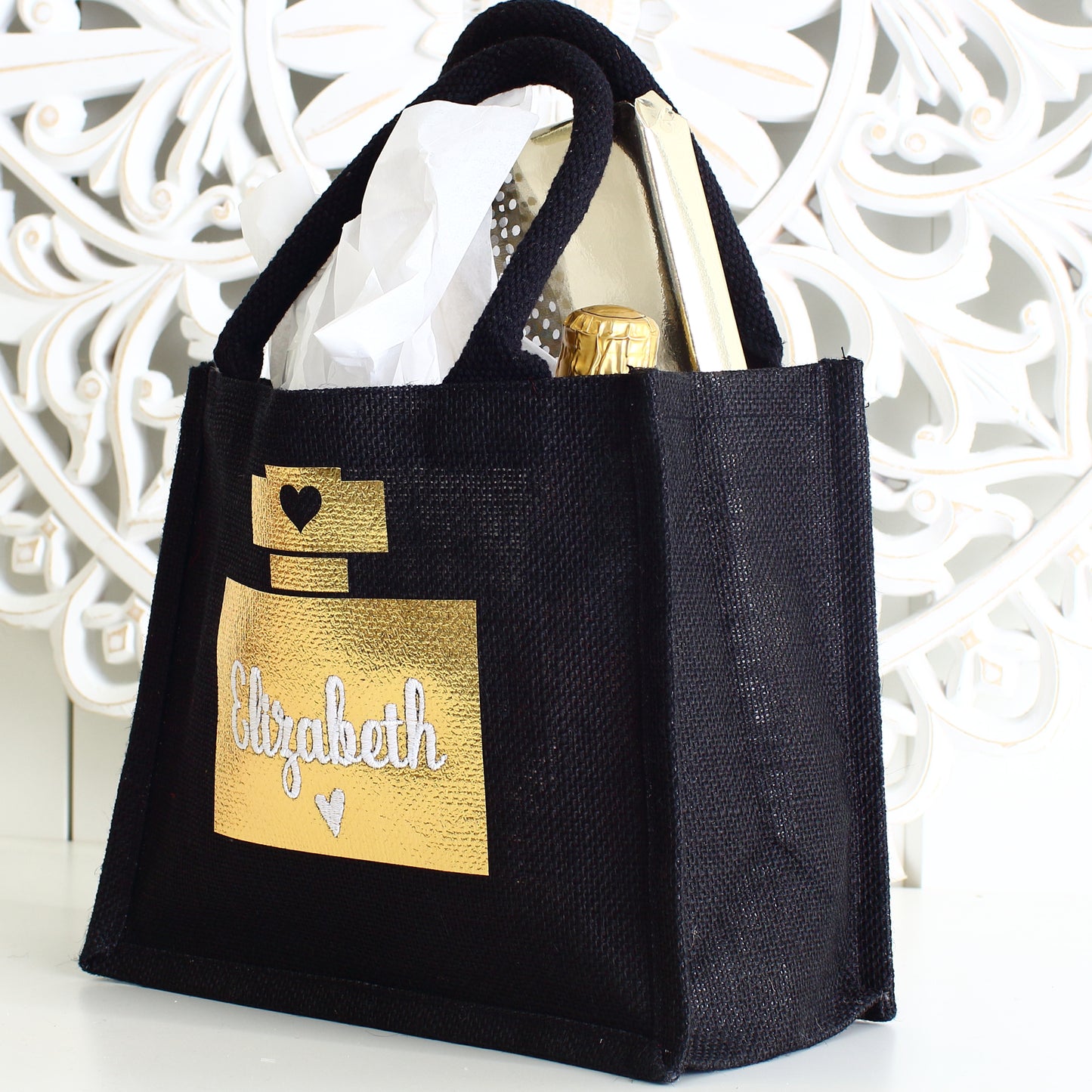 NEW - Embroidered gift bag - 2D Gold Perfume