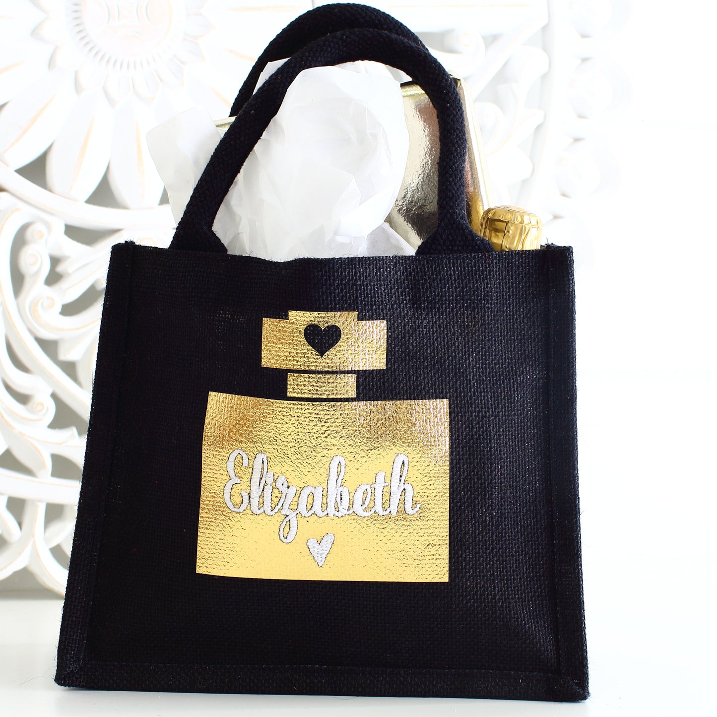 NEW - Embroidered gift bag - 2D Gold Perfume