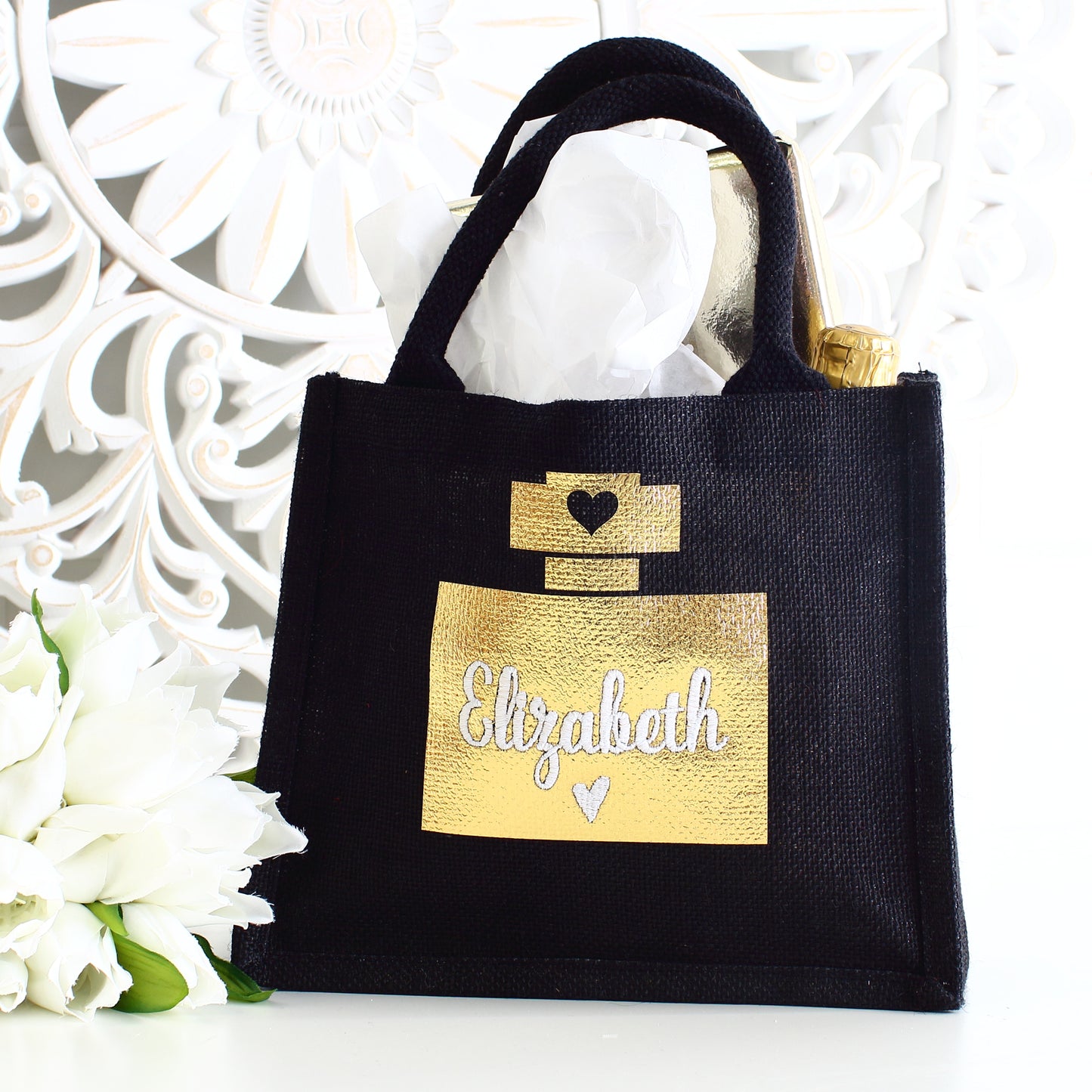 NEW - Embroidered gift bag - 2D Gold Perfume