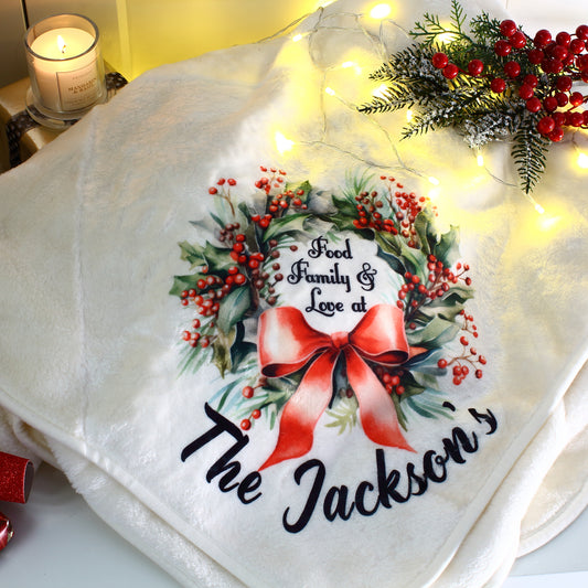 NEW - Printed Blanket - Christmas Family Blanket