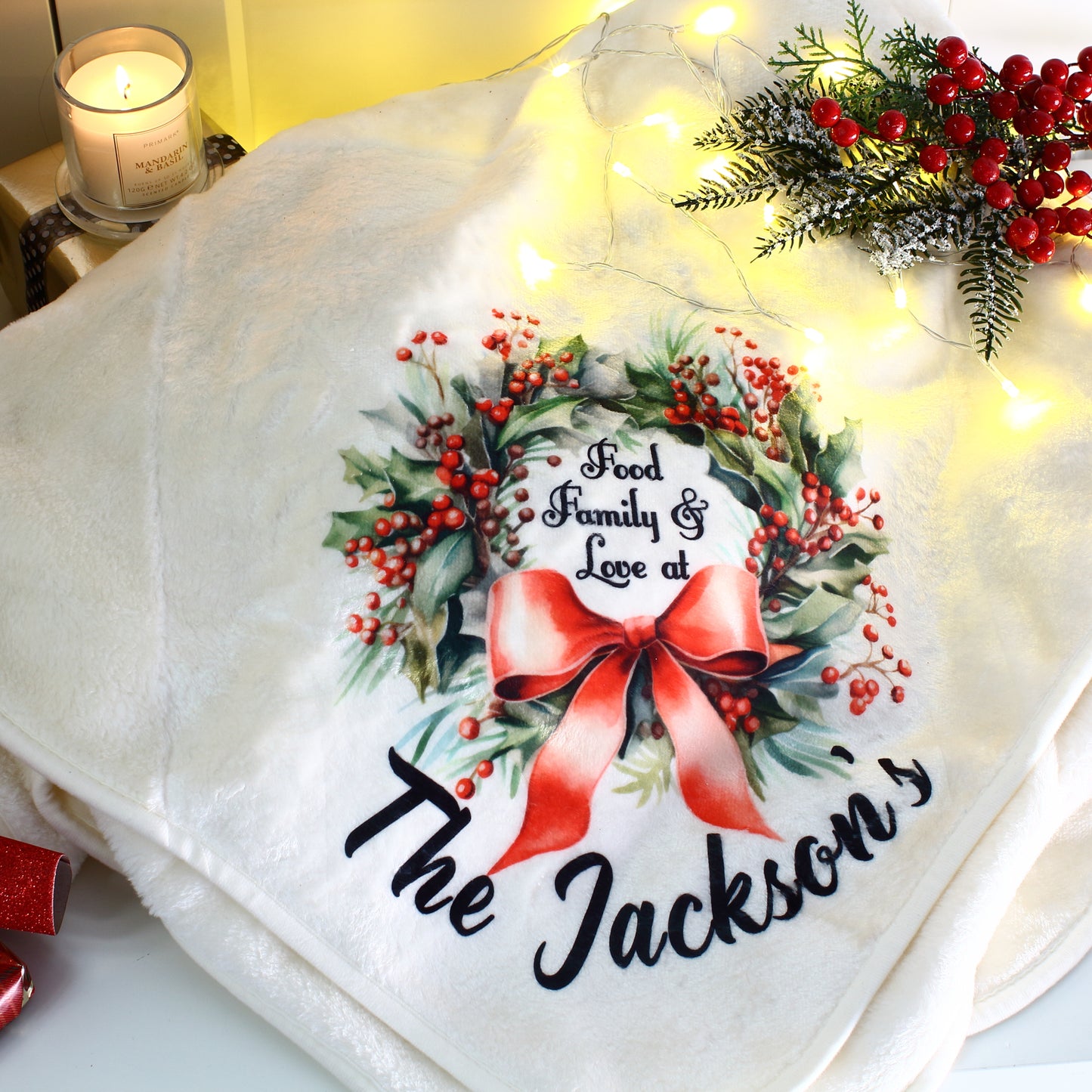 NEW - Printed Blanket - Christmas Family Blanket