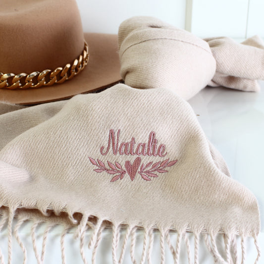 Scarf & Makeup Bag Gift Set - Name