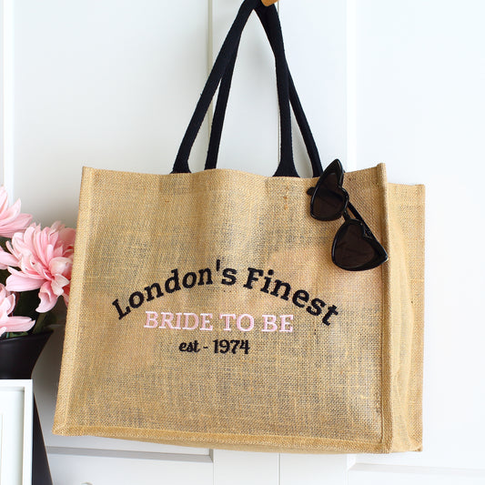 NEW - Embroidered Finest... Bride to be tote Bag