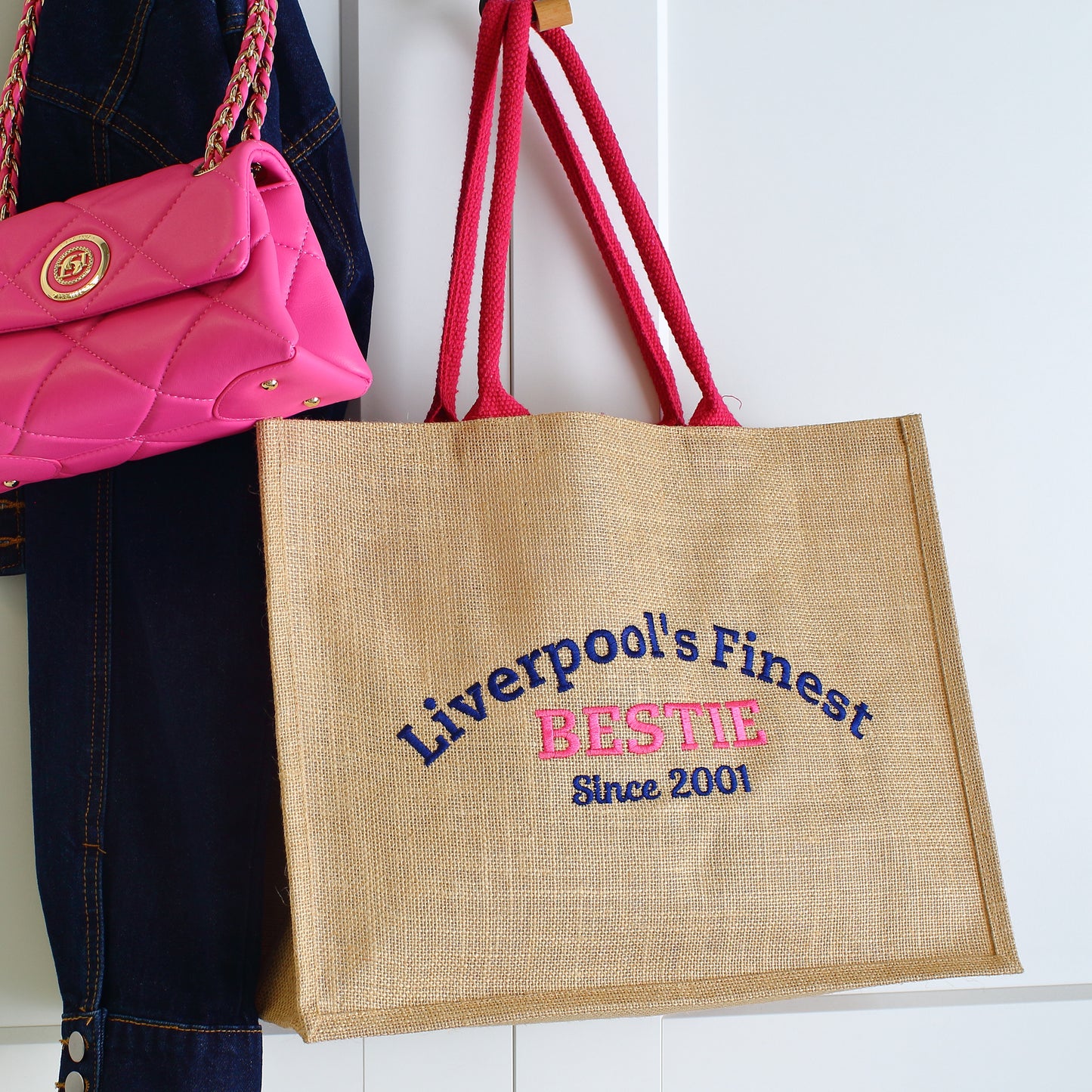 NEW - Embroidered Finest... Bestie Tote Bag