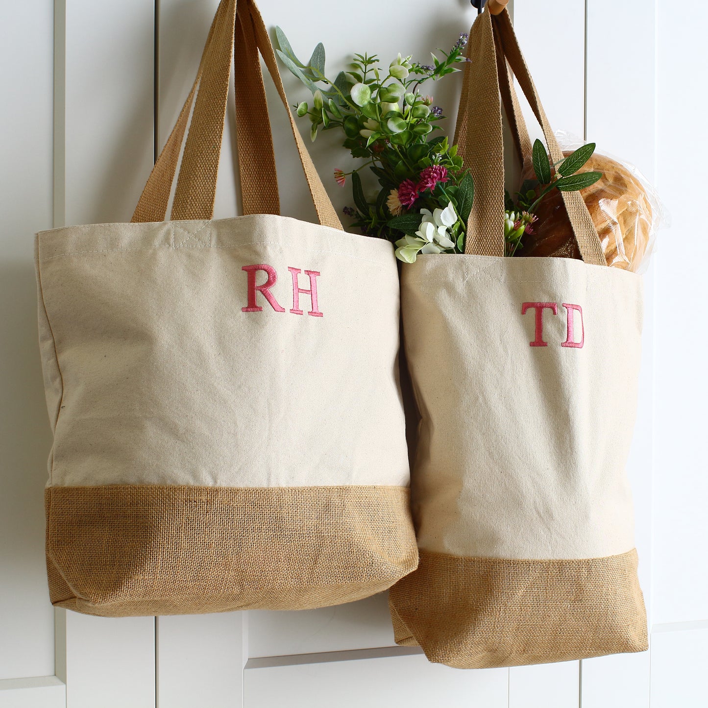 NEW - Embroidered Cotton Canvas Tote Bag - Initials