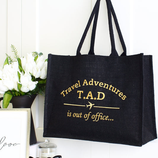 NEW - Embroidered Travel Adventures tote Bag