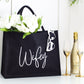 NEW - Embroidered Wifey tote Bag