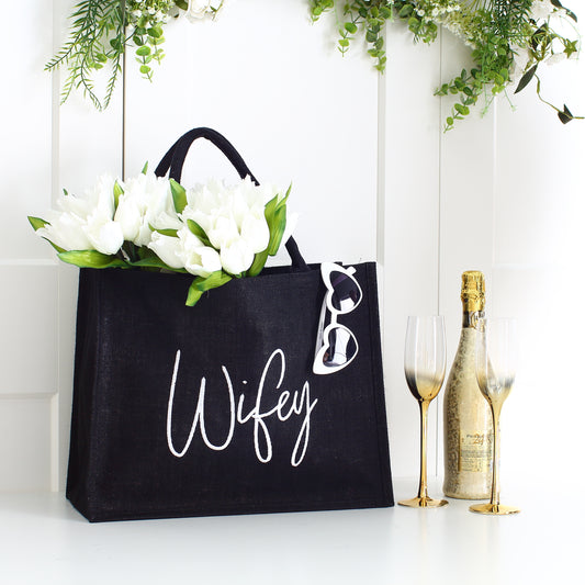 Embroidered Wifey tote Bag
