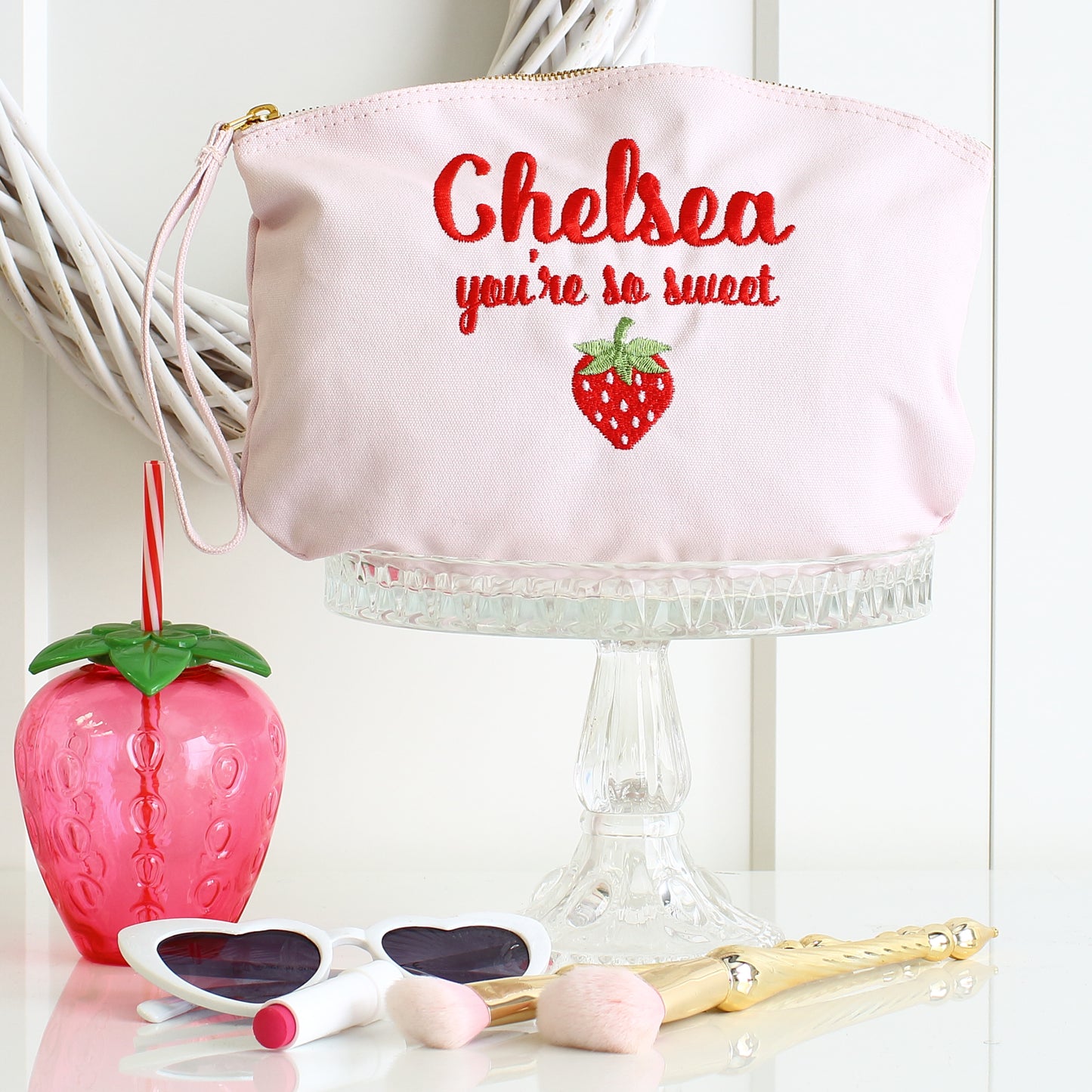 Pink Strawberry Pouch