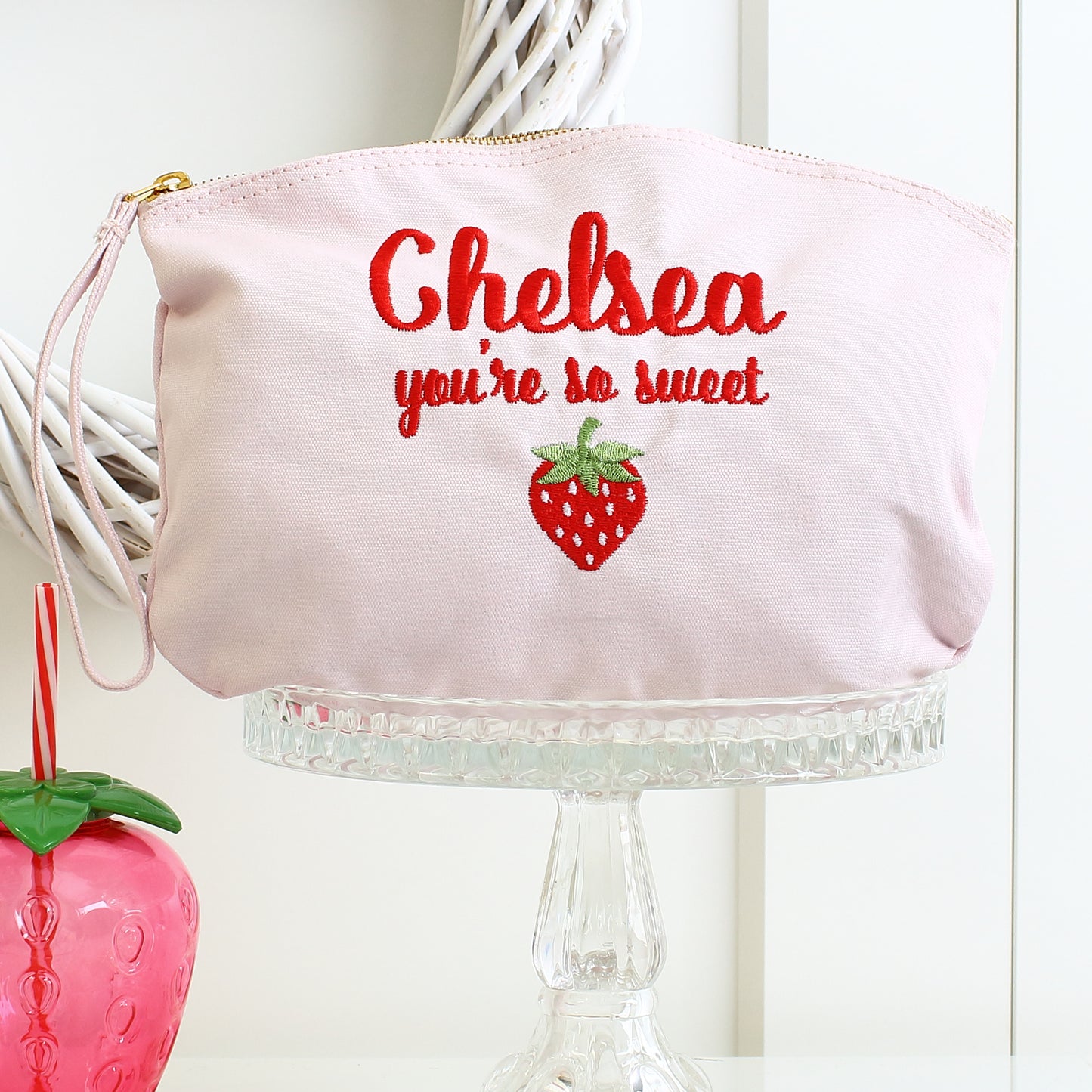 Pink Strawberry Pouch